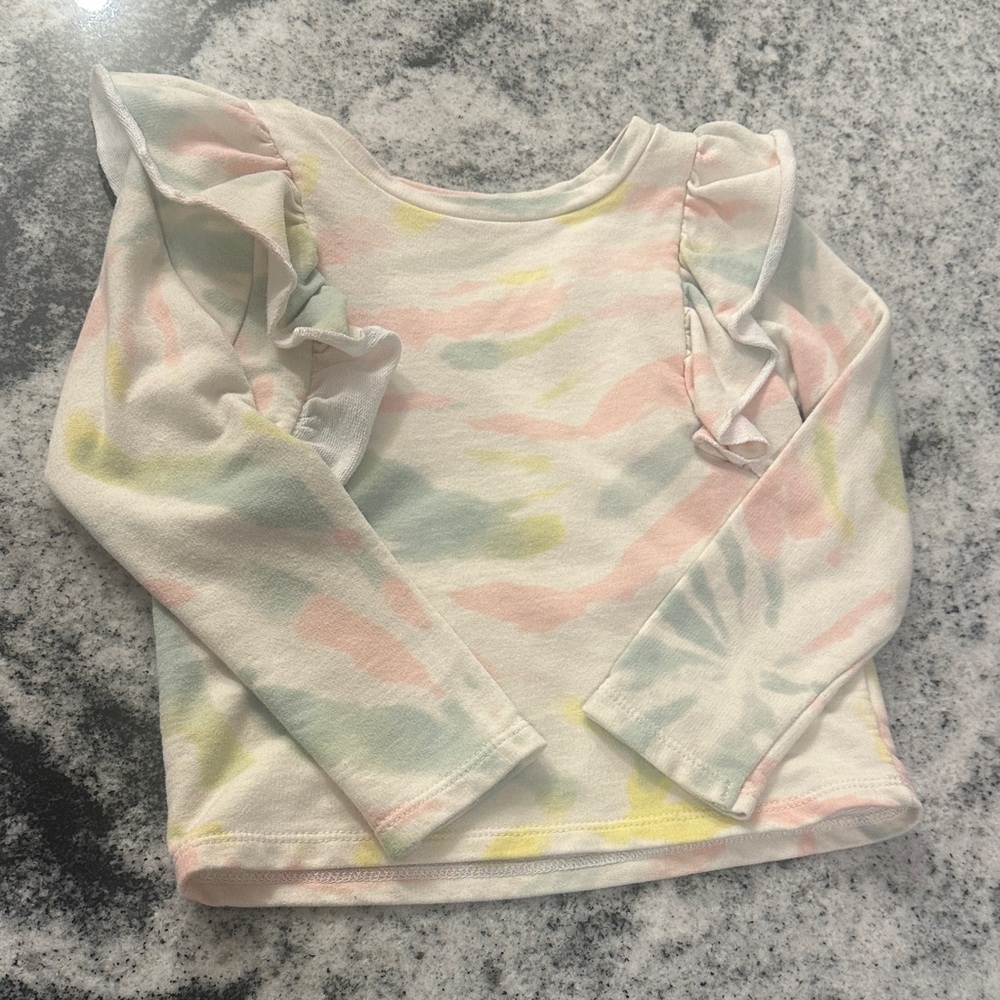 Grayson Mini‎ ruffle shoulder sleeve spring pastel colors sweatshirt size 4T